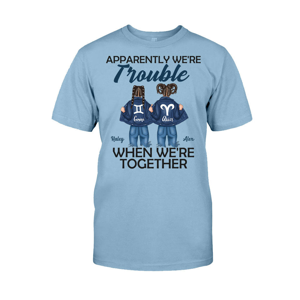 Trouble Together - Personalized Bestie T-shirt And Hoodie