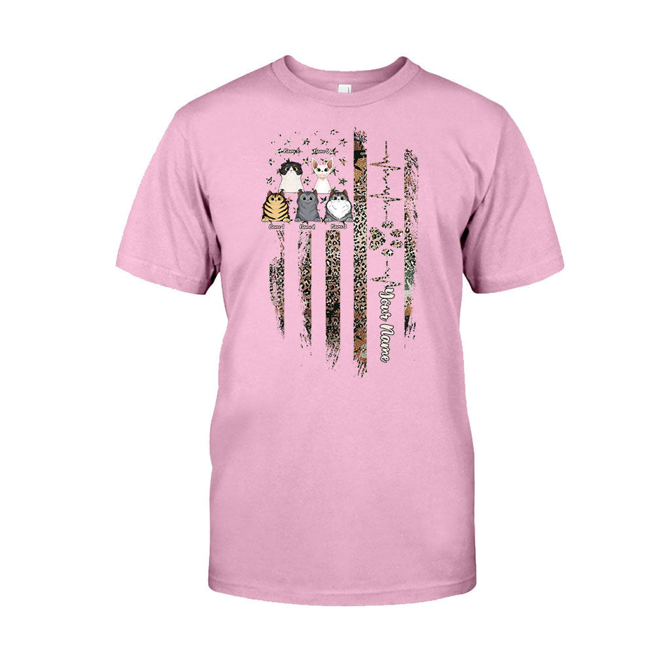 Love My Cats - Personalized Independence Day Cat T-shirt and Hoodie