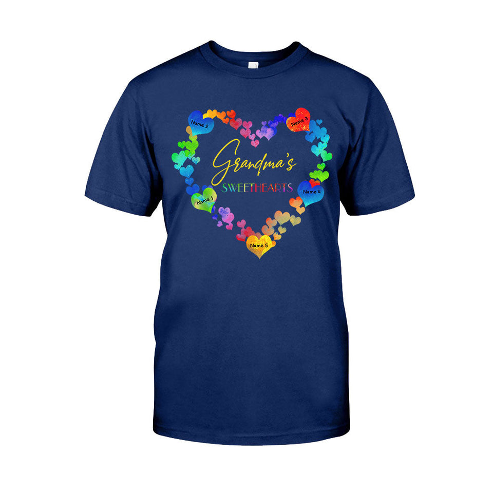 Grandma's Sweethearts - Personalized Valentine Grandma T-shirt and Hoodie