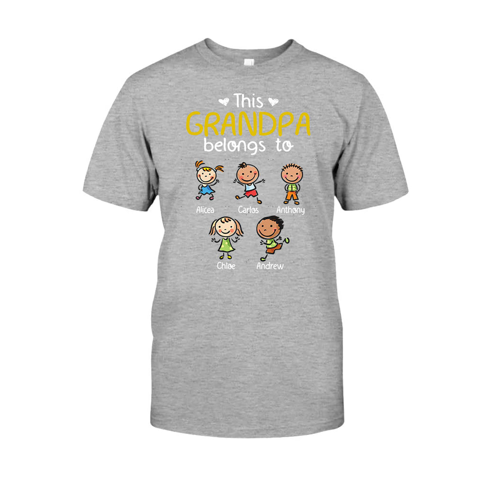 This Grandpa Grandma Belongs to - Personalized Father T-shirt and Hoodie