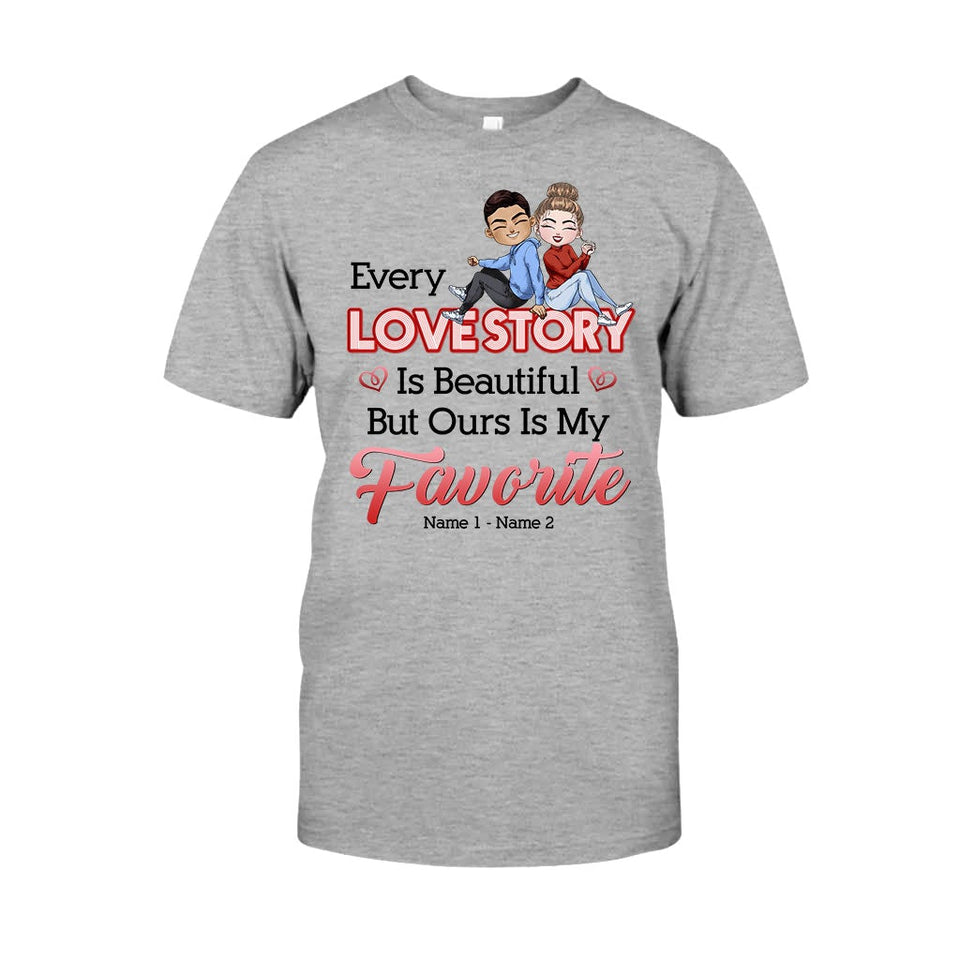 Our Love Story Is My Favorite - Personalized Couple T-shirt and Hoodie