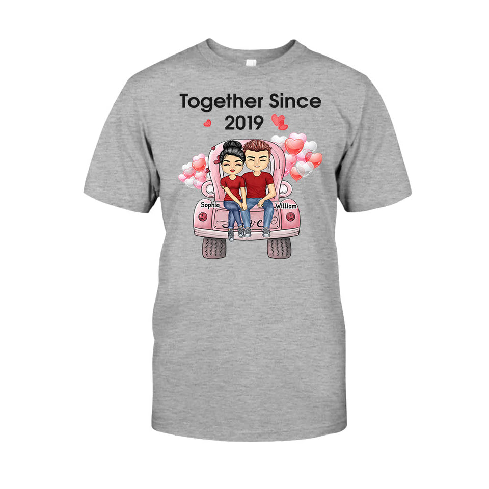 Together Since - Personalized Couple T-shirt and Hoodie