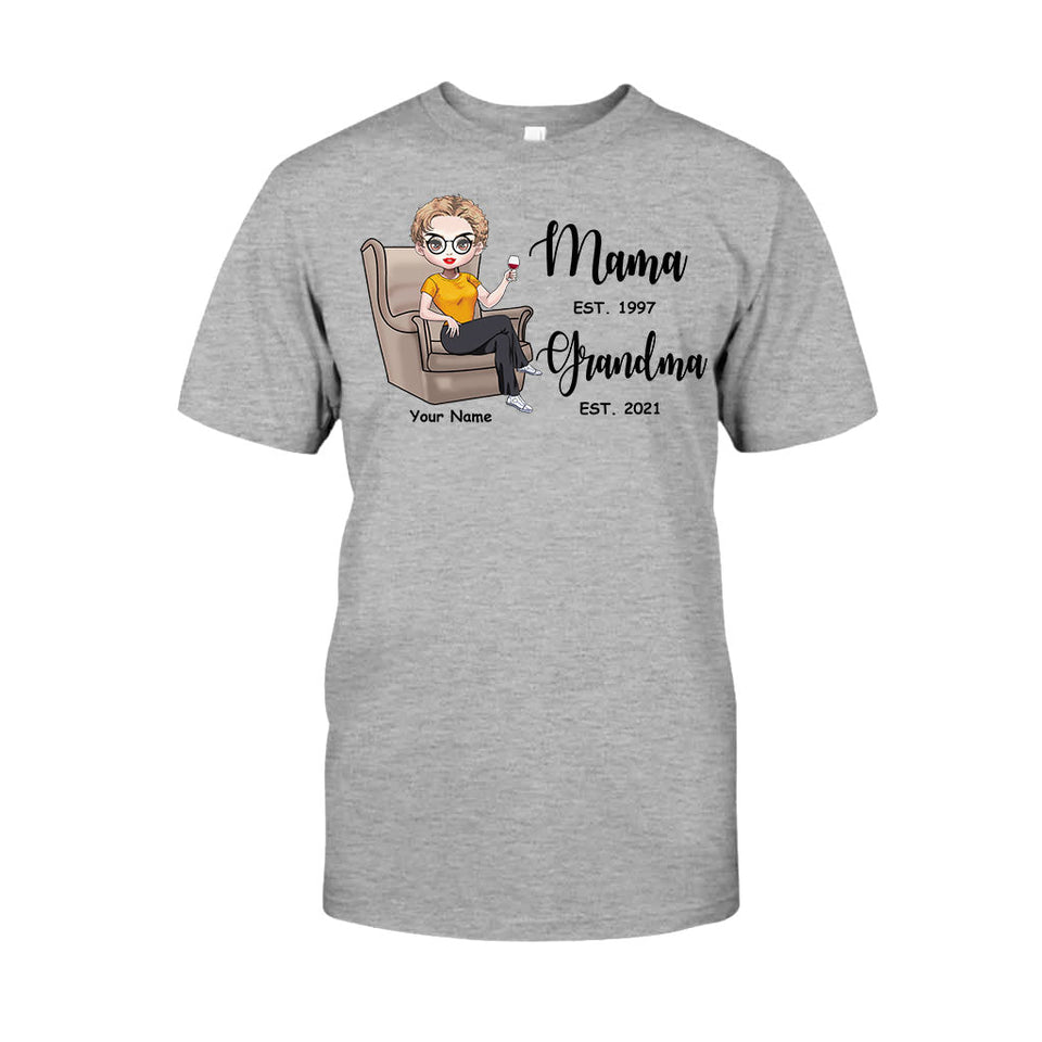 Mama Est Grandma Est - Personalized Mother's Day T-shirt and Hoodie
