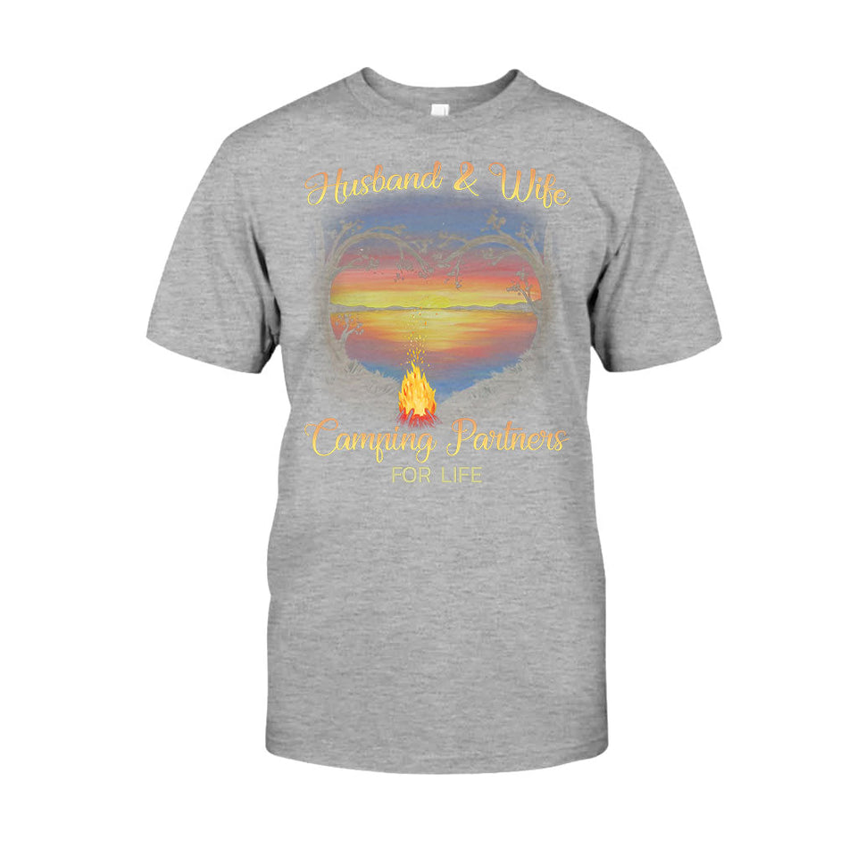 Husband And Wife Camping Partners For Life - T-shirt and Hoodie 1121