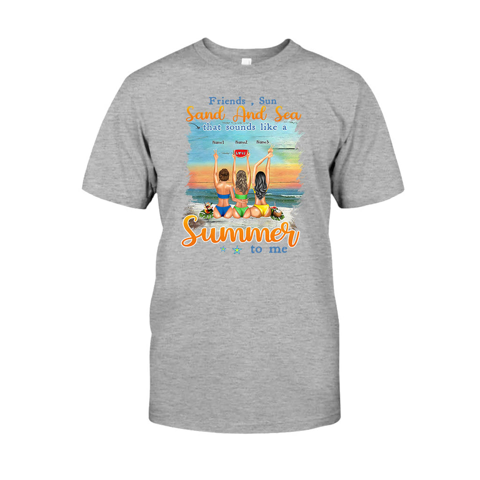 I Love You To The Beach And Back - Personalized Bestie T-shirt and Hoodie