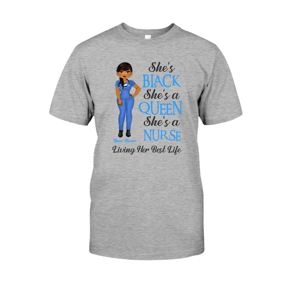 Black Nurse - Personalized Nurse T-shirt and Hoodie