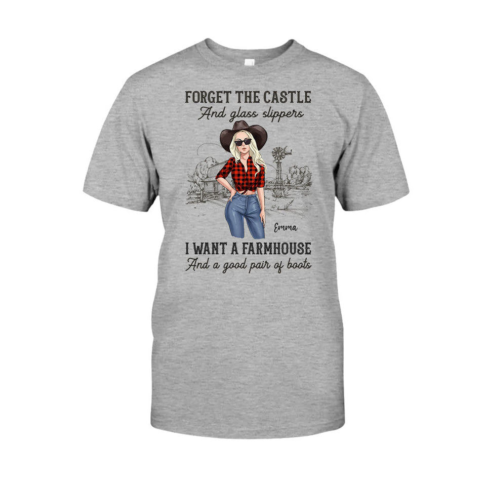 I Want A Farmhouse And A Good Pair Of Boots - Personalized Horse T-shirt and Hoodie