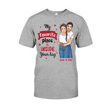 My Favorite Place Is Inside Your Hug - Personalized Couple T-shirt and Hoodie
