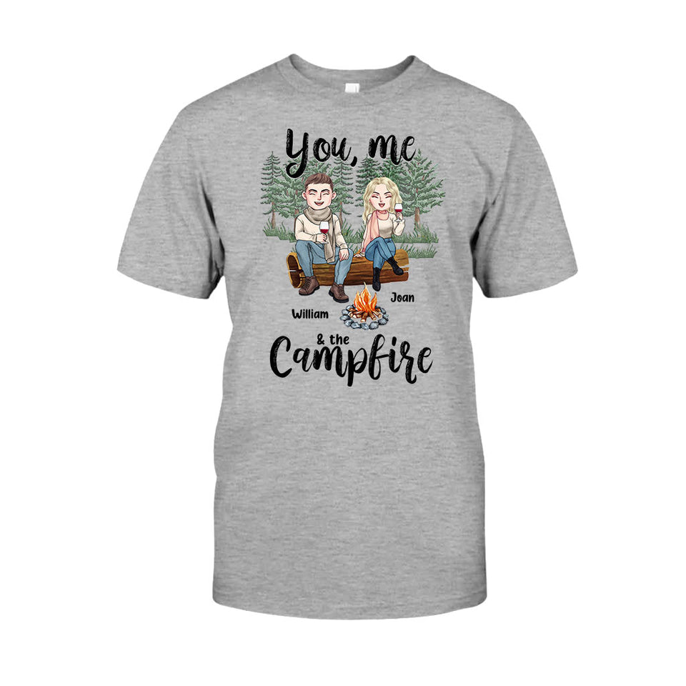 You Me And The Campfire - Personalized Couple Camping T-shirt and Hoodie