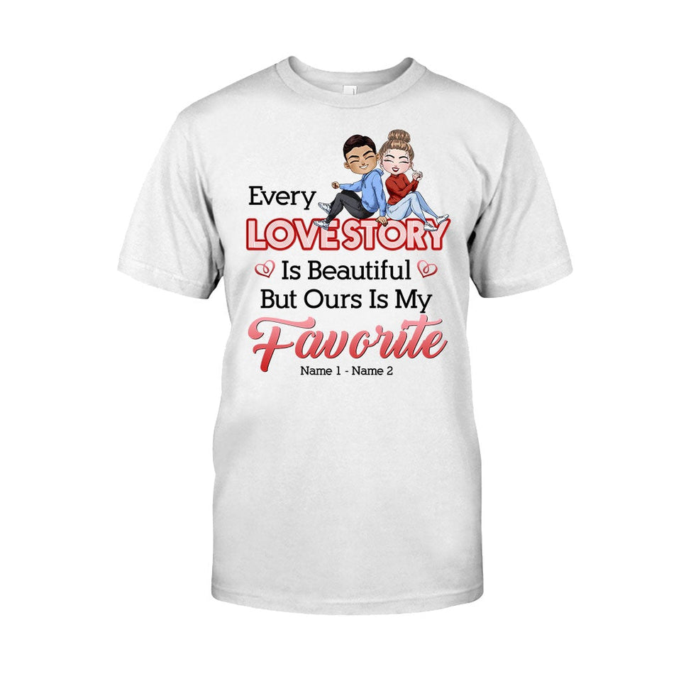 Our Love Story Is My Favorite - Personalized Couple T-shirt and Hoodie