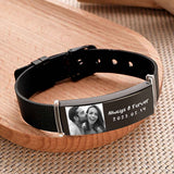 Any Photos - Personalized Couple Photo Retractable Wide Bracelet