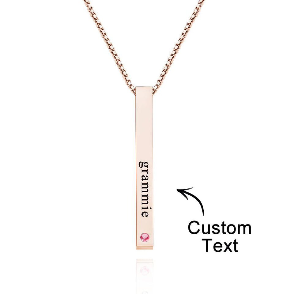 Custom Engraved Birthstone Charm - Personalized Engraved Birthstone Charm