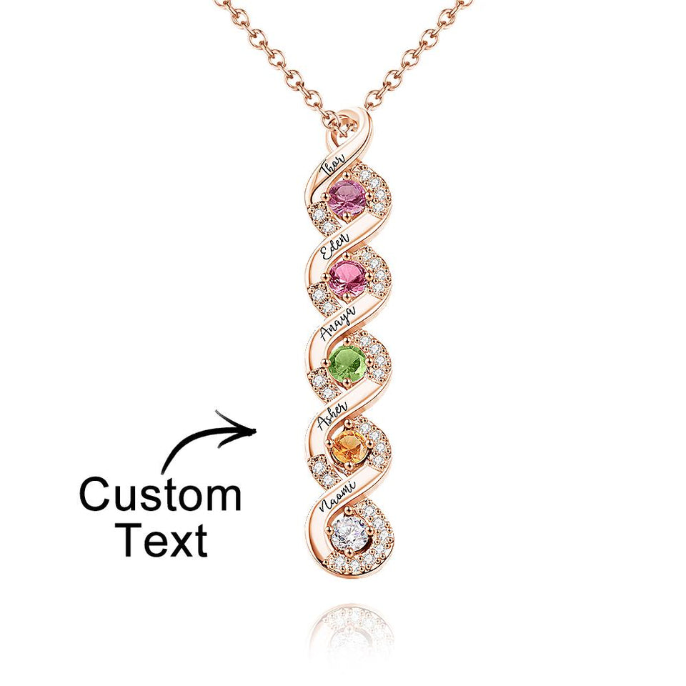 Personalized Engraved Birthstone Infinity Charm
