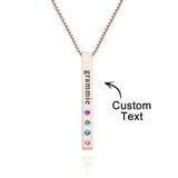 Custom Engraved Birthstone Charm - Personalized Engraved Birthstone Charm