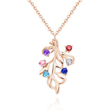 Family Birthstone - Personalized Family Diamond Tree Birthstone Necklace