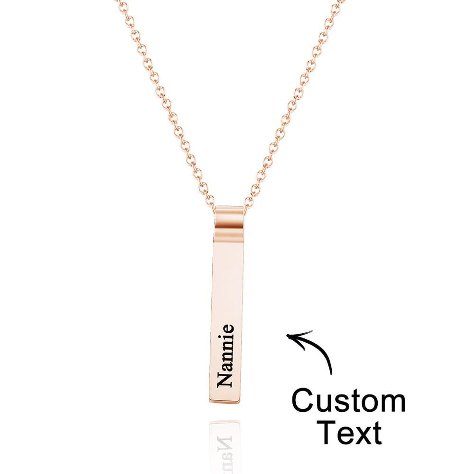 Any Name - Personalized Family Engraved Vertical 1-5 Names Necklace