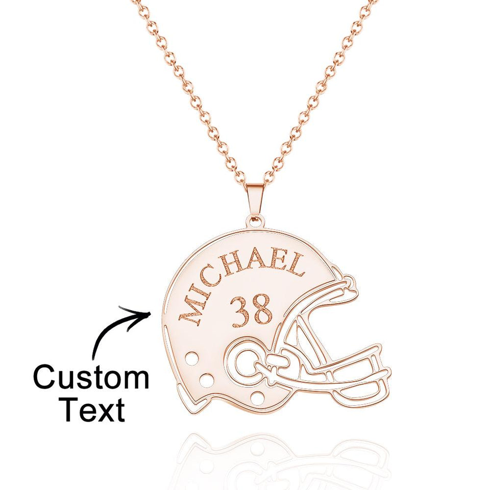 Touchdown - Personalized Football Sports Helmet Necklace