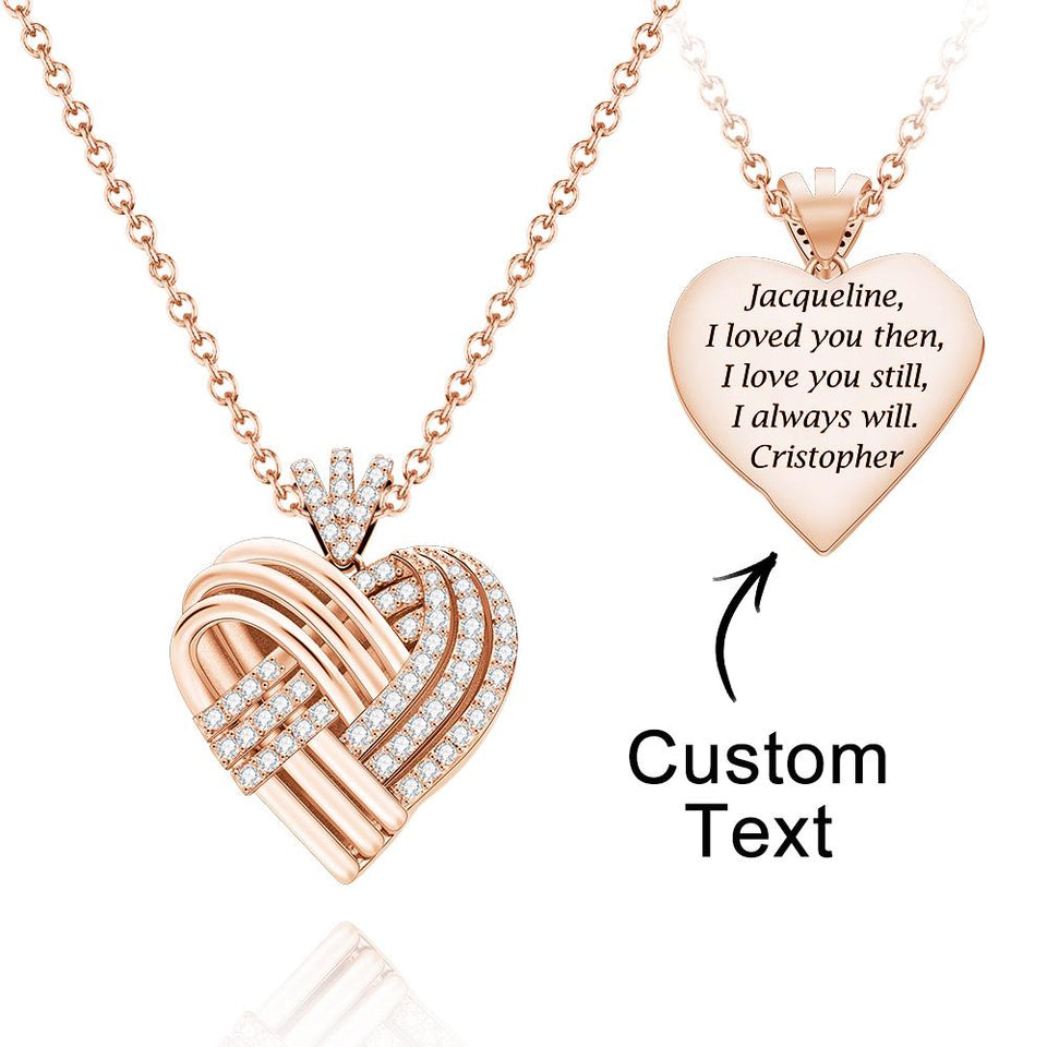 Engrave Message Heart - Personalized Heart Necklace