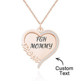 Heart Rhinestones Name - Personalized Mother Heart Rhinestones Name Necklace