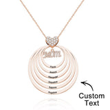 Simple Circularity Engraved Charm - Personalized Engraved Necklace