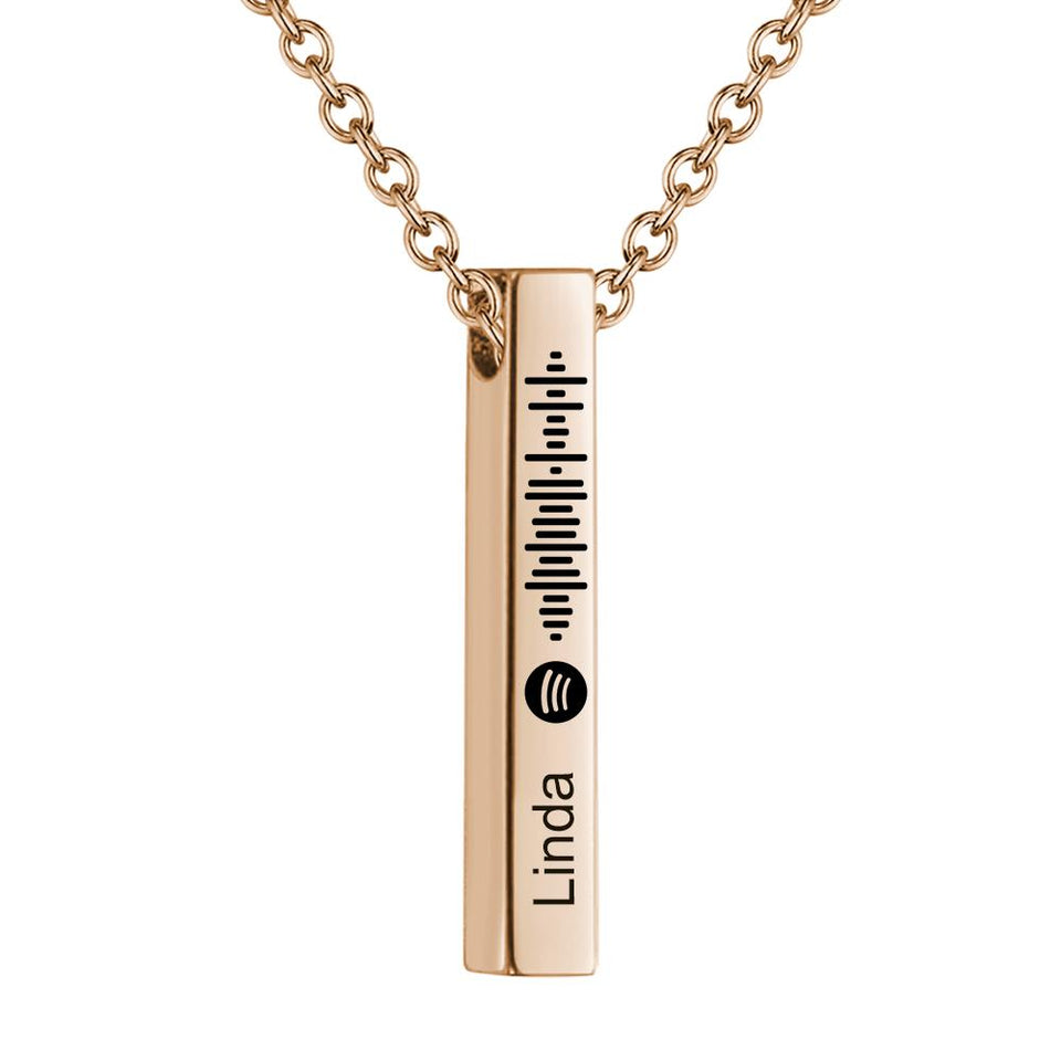 My Favorite Song - Personalized Flexible Square Shaped Bar Necklace