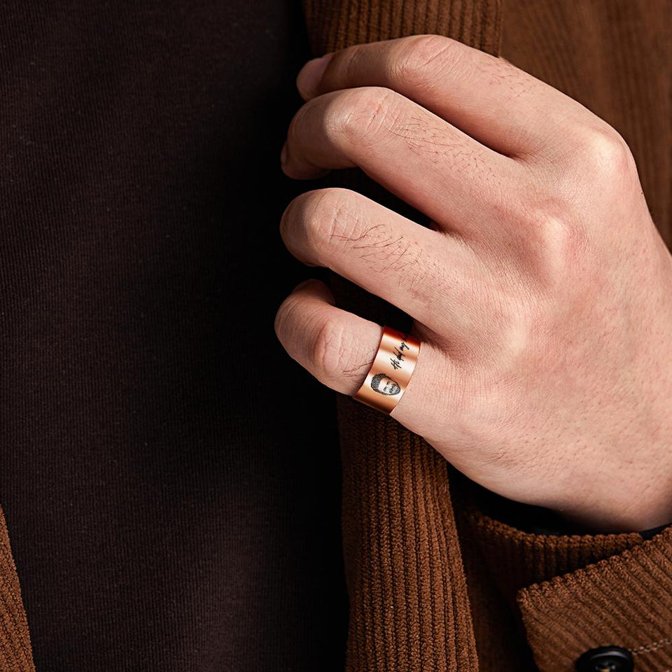 Photo Engraved Words - Personalized Ring