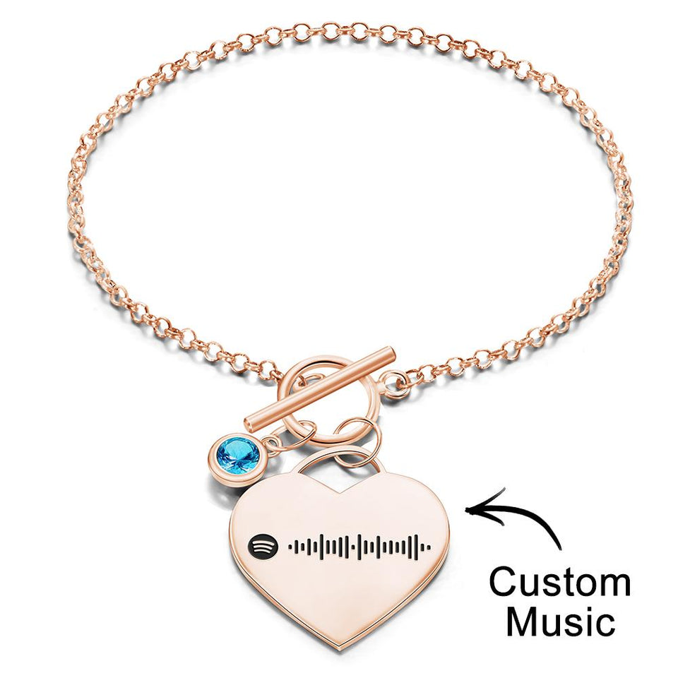 Any Scannable Spotify Code - Personalized Spotify Code Heart Bracelet