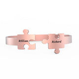 You Complete Me - Personalized Couple Engraved Promise Bracelet Puzzle