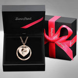 Engraved Love Pendant - Personalized Engraved Necklace Heart In Round Pendant