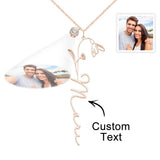 Birth Flower Photo Projection Charm - gift for anyone, who lost a loved one - Personalized Birth Flower Photo Projection Charm