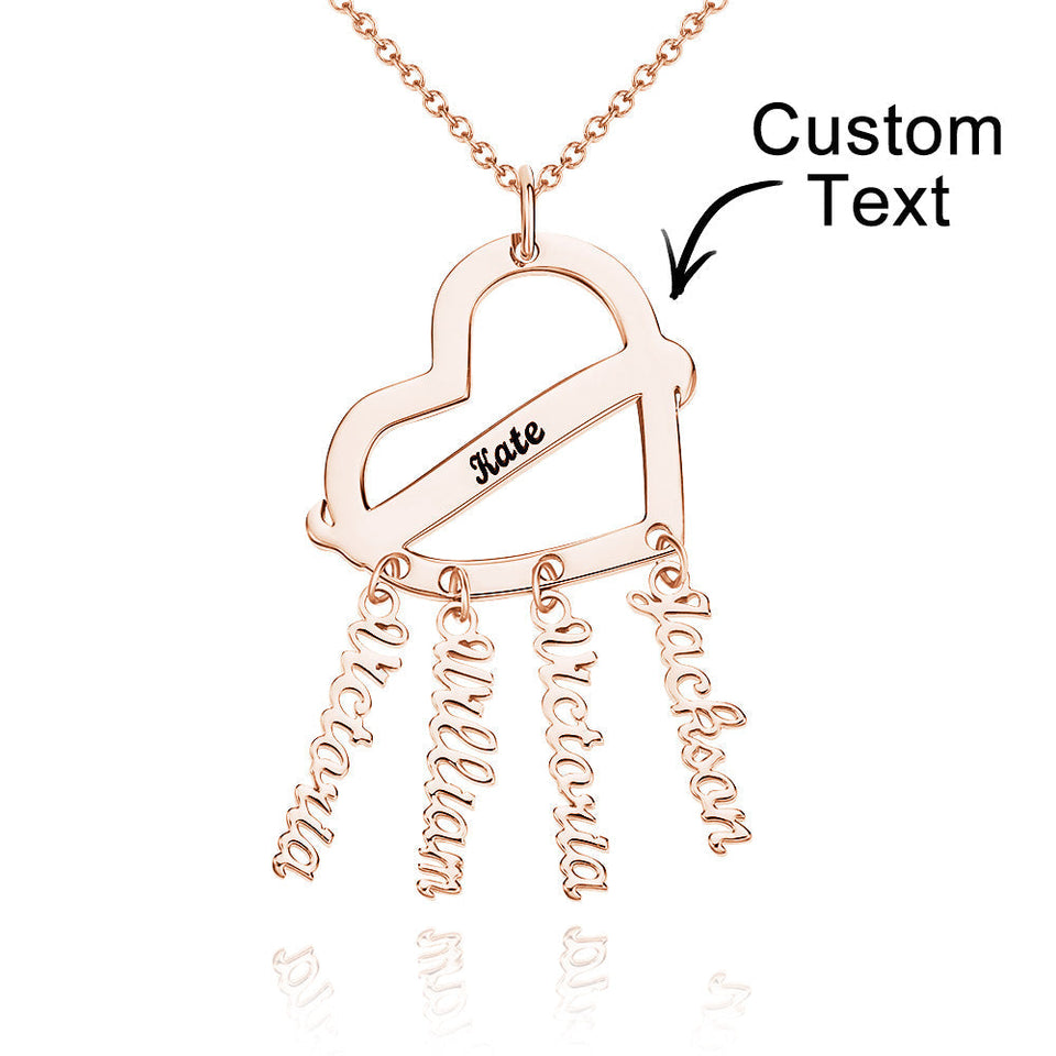 Nana's Babies - Personalized Grandma Engraved Dream Catcher Heart Necklace