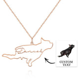 Personalized Dog Silhouette Outline Picture Charm