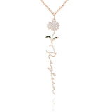 Personalized Name Birth Month Colorful Flower Necklace