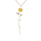 Personalized Name Birth Month Colorful Flower Necklace