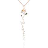 Personalized Name Birth Month Colorful Flower Necklace