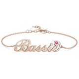 Any Name - Personalized Name Bracelet with Custom Birthstone