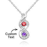 Personalized Engraved Birthstone Infinity Charm