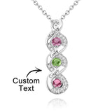 Personalized Engraved Birthstone Infinity Charm