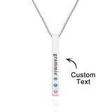 Custom Engraved Birthstone Charm - Personalized Engraved Birthstone Charm
