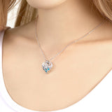 Any Message - Personalized Heart Pendant Necklace With Birthstone