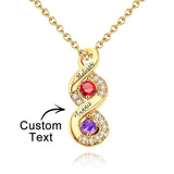 Personalized Engraved Birthstone Infinity Charm