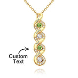 Personalized Engraved Birthstone Infinity Charm