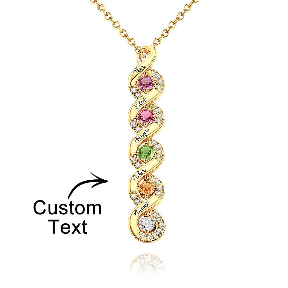 Personalized Engraved Birthstone Infinity Charm