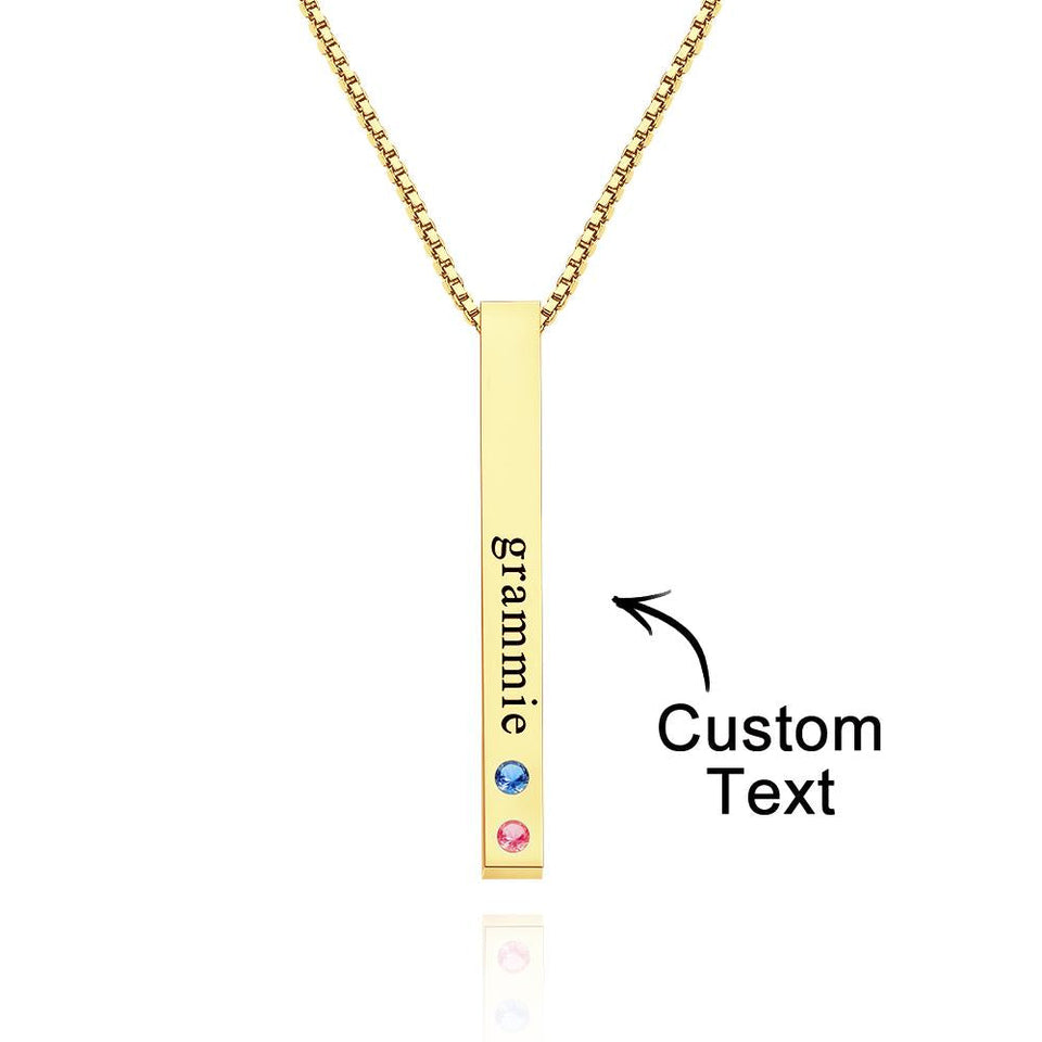 Custom Engraved Birthstone Charm - Personalized Engraved Birthstone Charm