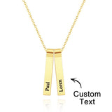Any Name - Personalized Family Engraved Vertical 1-5 Names Necklace