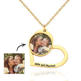 My Little Daughter - Personalized Mother Photo Engraved Necklace