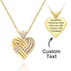 Engrave Message Heart - Personalized Heart Necklace