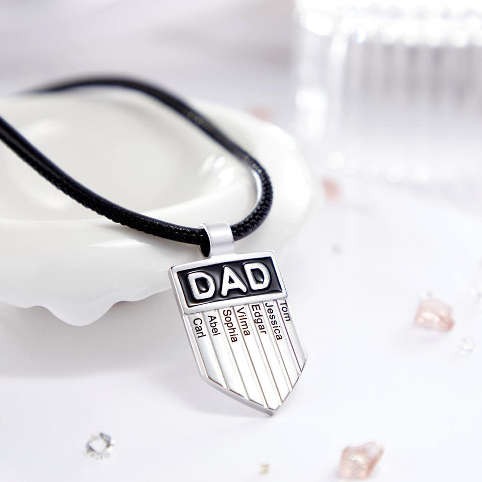 Best Dad Ever - Personalized Father Engraved Necklace