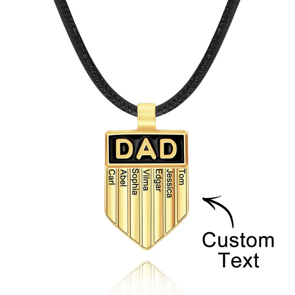 Best Dad Ever - Personalized Father Engraved Necklace