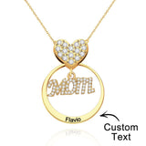 Simple Circularity Engraved Charm - Personalized Engraved Necklace